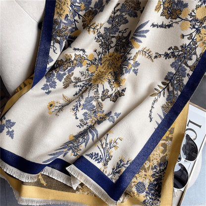 Beautiful Floral Reversible Silk Scarf