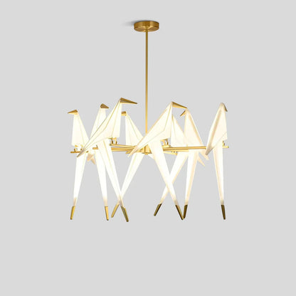 Delicate White Bird Pendant Light Fixture