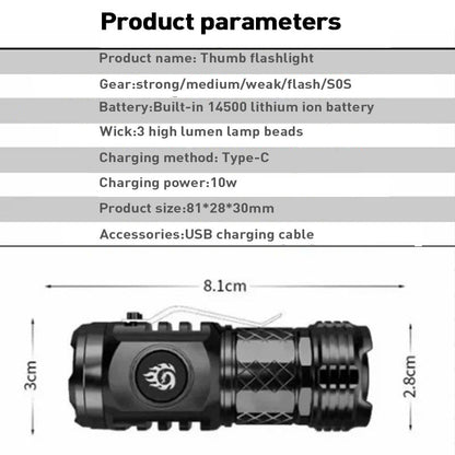 Bright 3 LED Pocket Flashlight