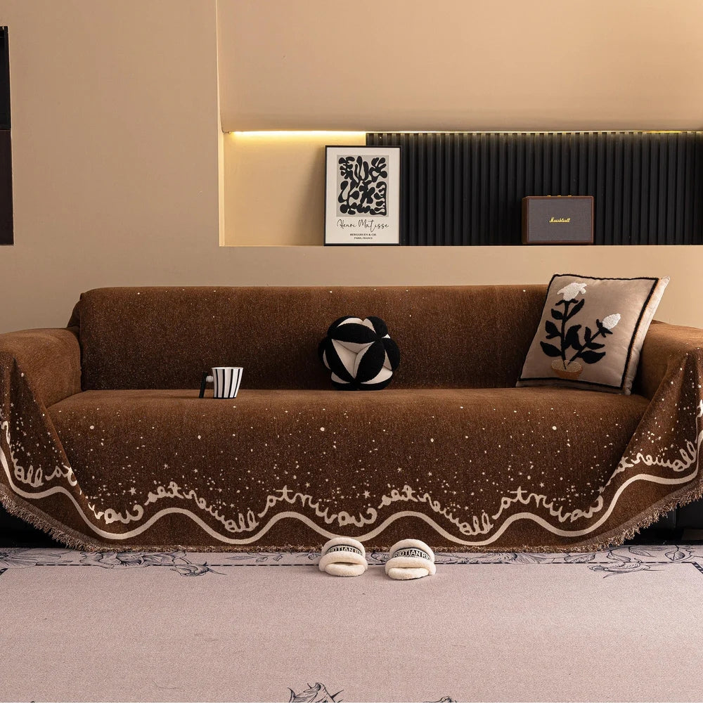 Soft Sparkly Chenille Couch Slipcover - Luxicro