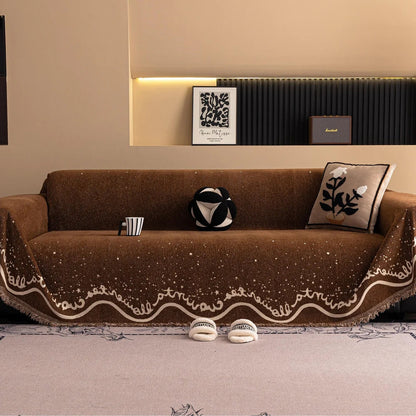 Soft Sparkly Chenille Couch Slipcover - Luxicro