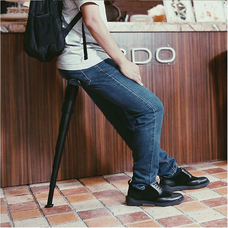 Foldable Walking Cane with Built-in Stool