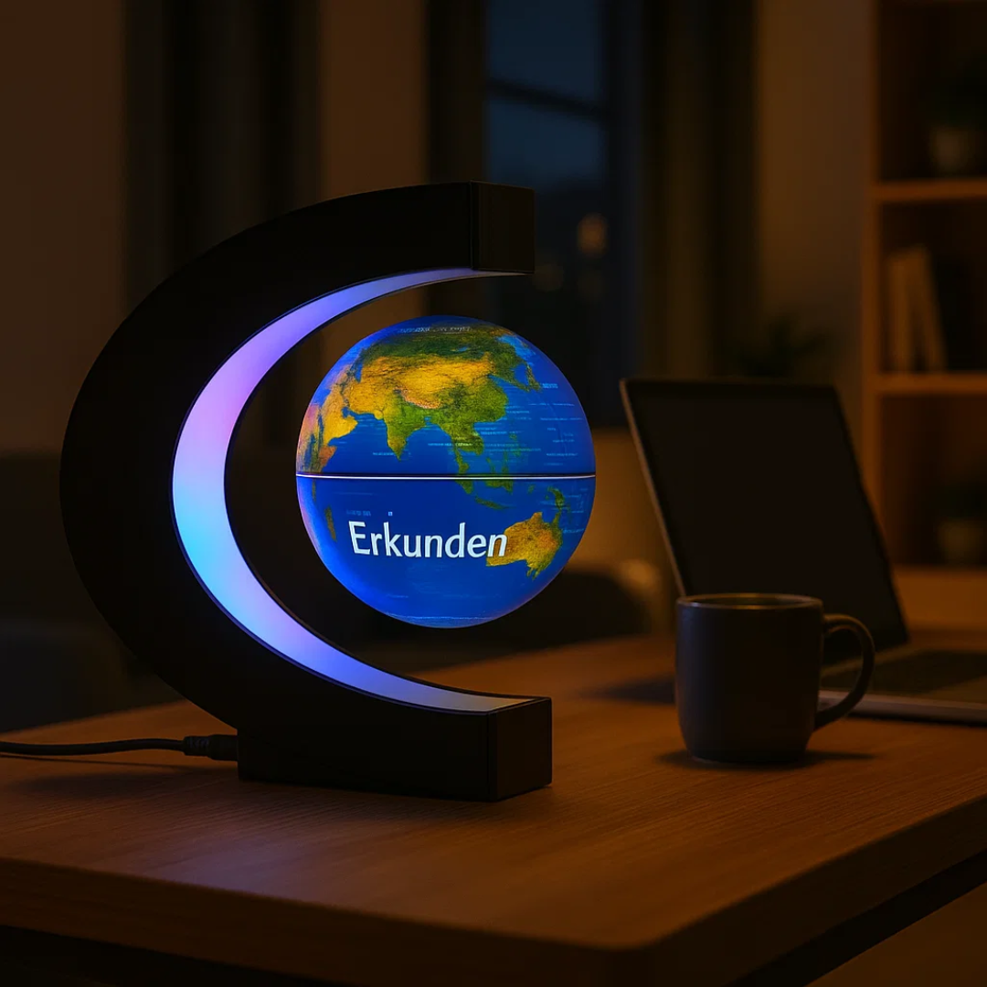 Sleek LED Globe Table Light with Metal Base