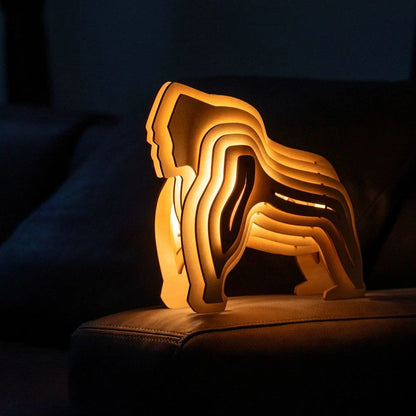 Rustic Wood Animal Desk Light
