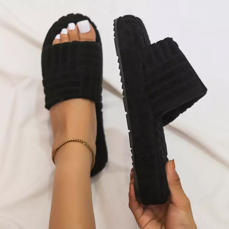 Plush Fuzzy Home Slippers