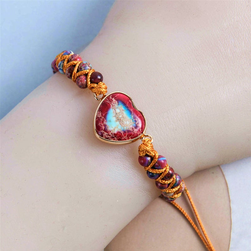Beautiful Gemstone Heart Shaped Bracelet