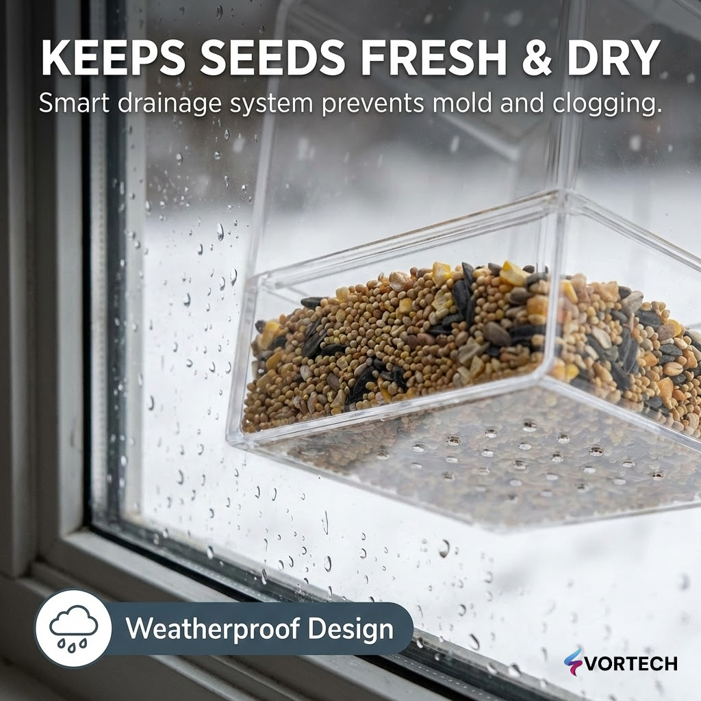 Easy Install Window Bird Feeder with Camera