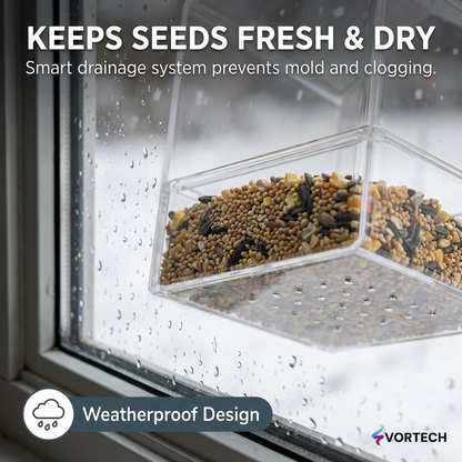 Easy Install Window Bird Feeder with Camera