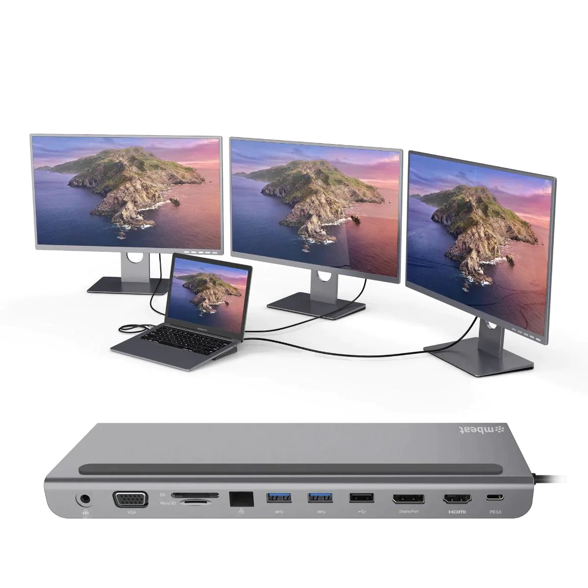 Premium USB-C Laptop Dock with HDMI and Ethernet Ports
