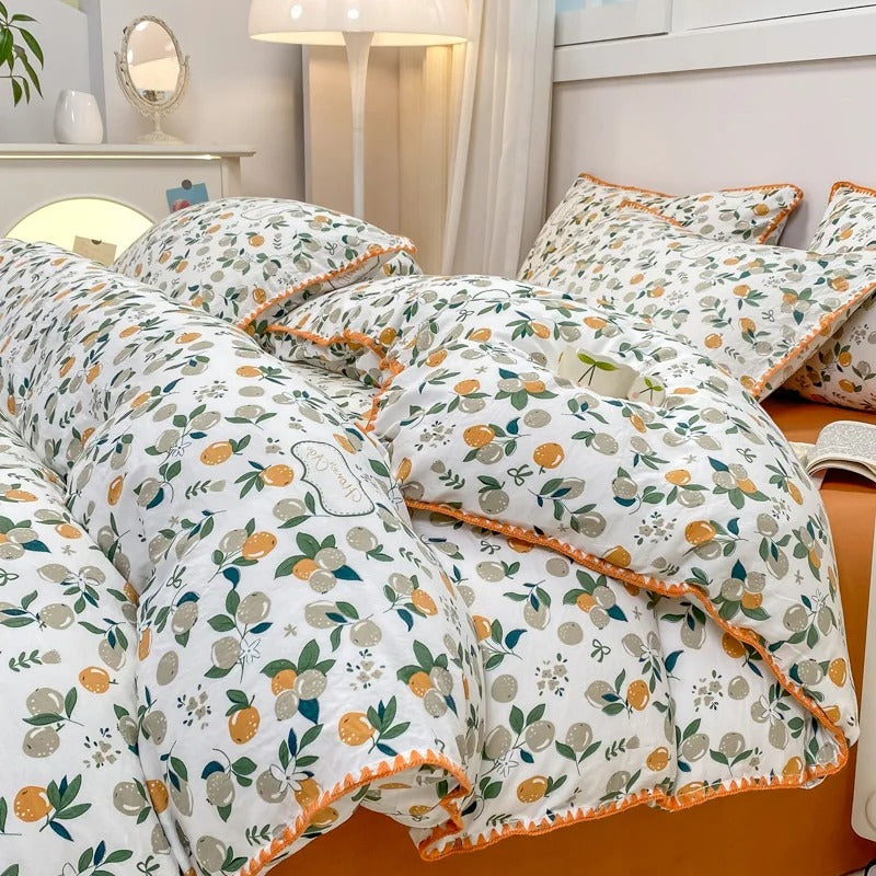 Beautiful Floral 4 Piece Bed Sheet Set