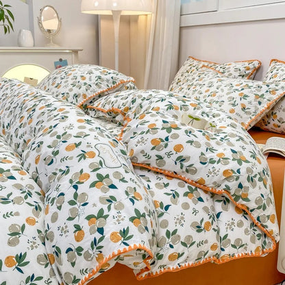 Beautiful Floral 4 Piece Bed Sheet Set