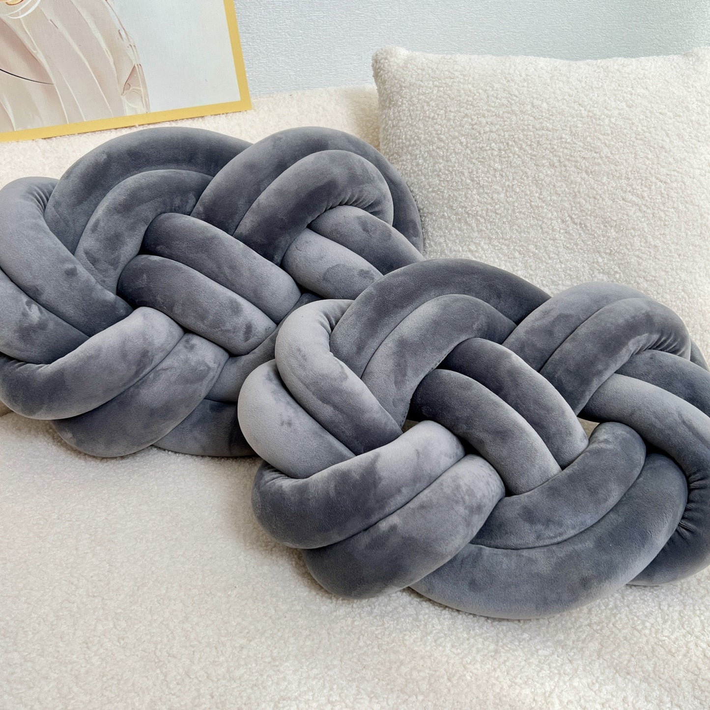 Soft White Pillow with Decorative Buttons