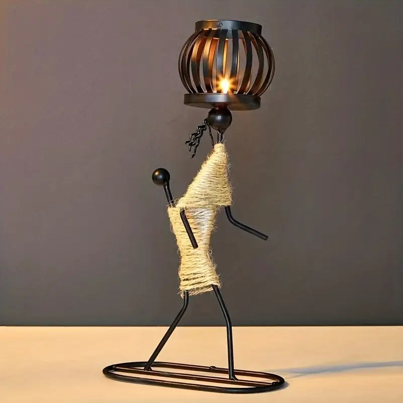 Rustic Antique Bronze Candle Holder