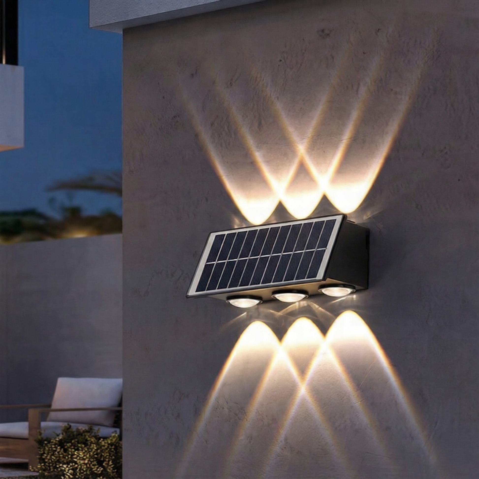Weatherproof Solar Powered Wall Light with Motion Sensor - Luxicro