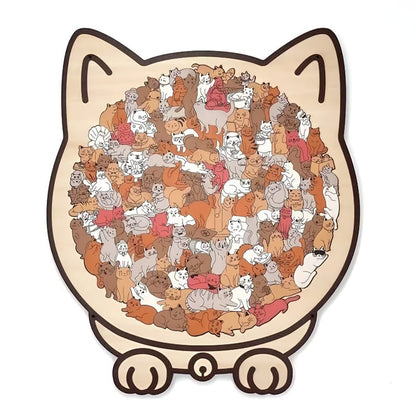 Difficult Wooden Cat Jigsaw Puzzle 135 Pieces