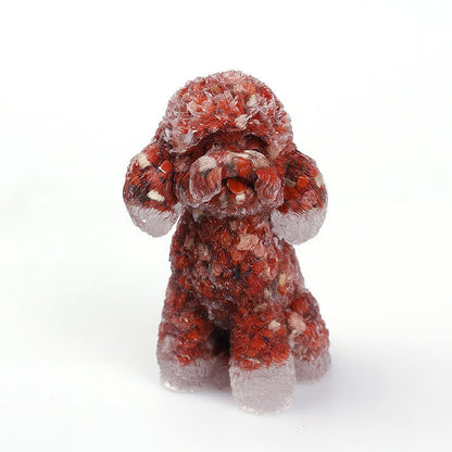 Shiny Gemstone Dog Ornament Figure