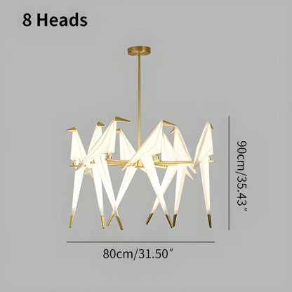 Delicate White Bird Pendant Light Fixture