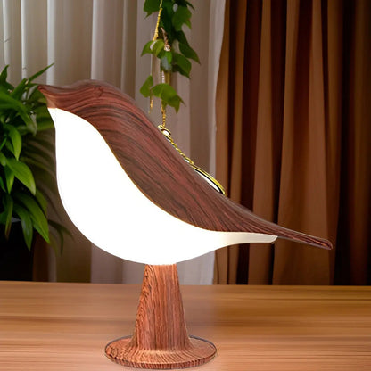 Simple Wooden Bird Table Light