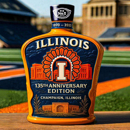 Limited Edition Illinois 135th Year Whiskey Bottle