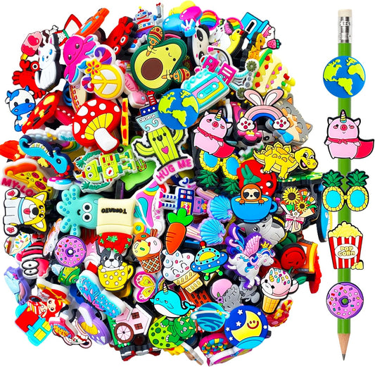 Bright Colorful Pencil Top Decorations Set - Luxicro