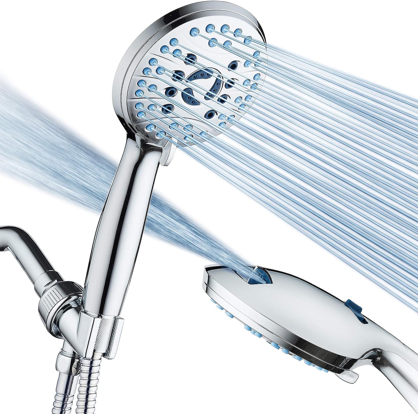 Powerful Chrome Shower Head Set High Pressure Adjustable - Luxicro