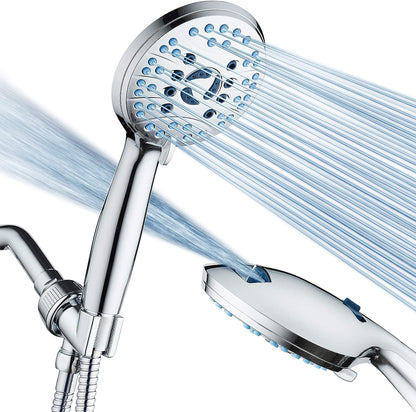Powerful Chrome Shower Head Set High Pressure Adjustable - Luxicro
