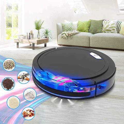 Powerful Pet Hair Robot Vacuum Cleaner 2 Hour Battery - Luxicro