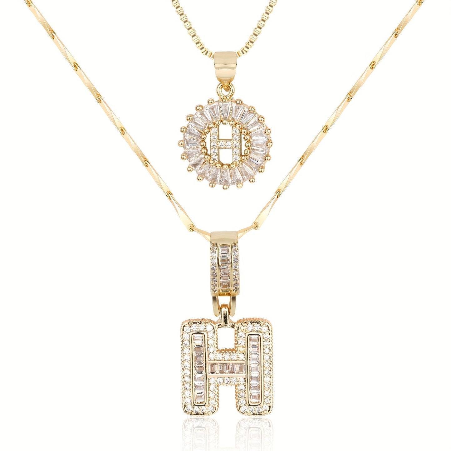 Fine 14k Gold Initial Diamond Pendant Necklace