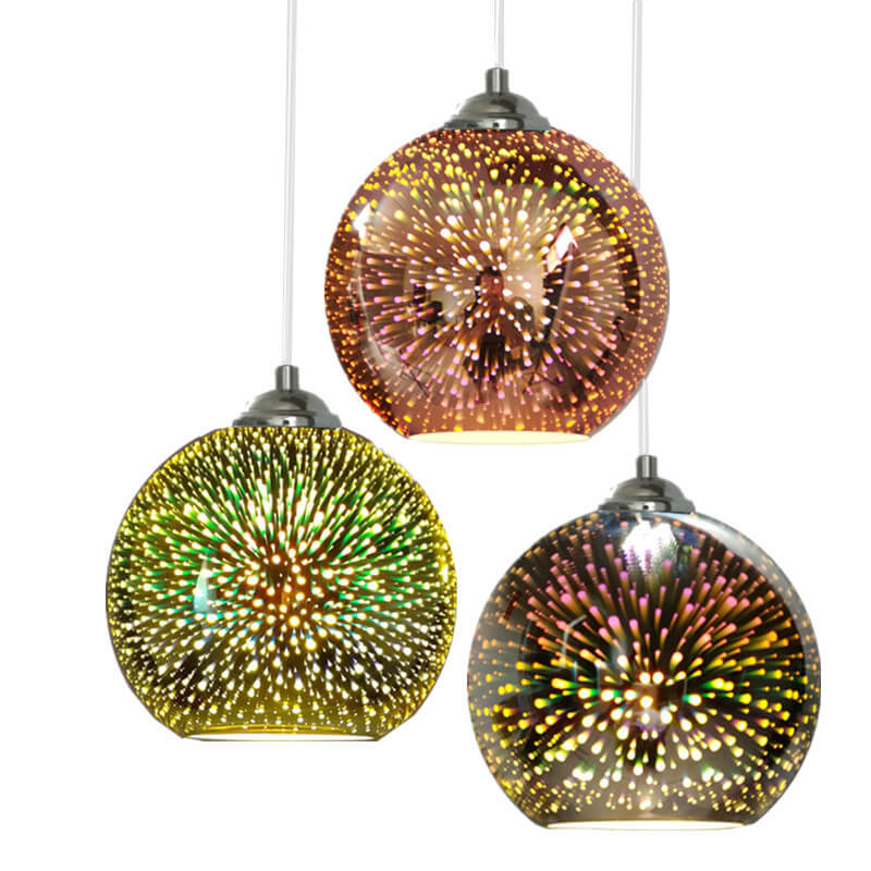 Beautiful Colored Glass Hanging Light Fixture