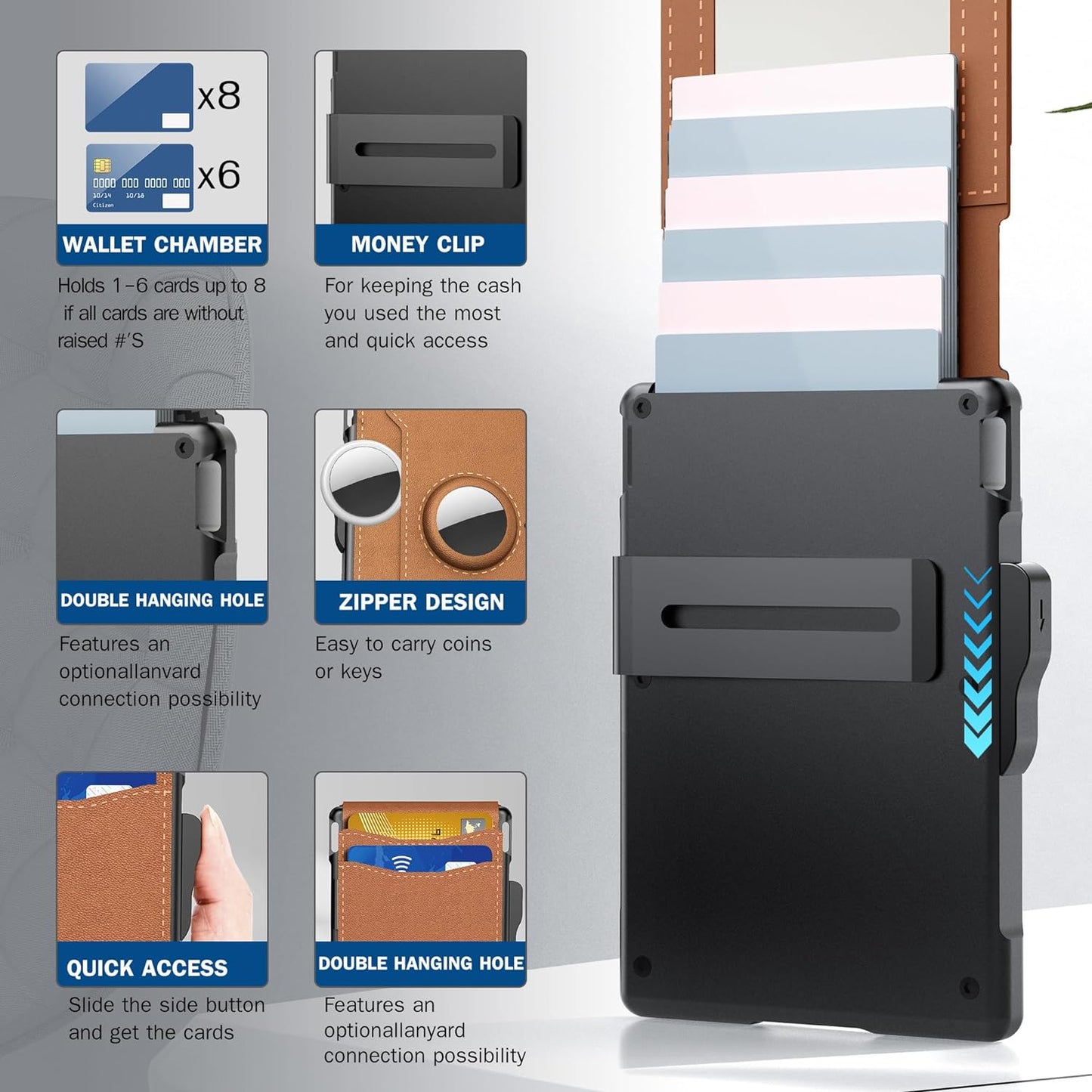 Slim Men's Leather Wallet with RFID Card Holder