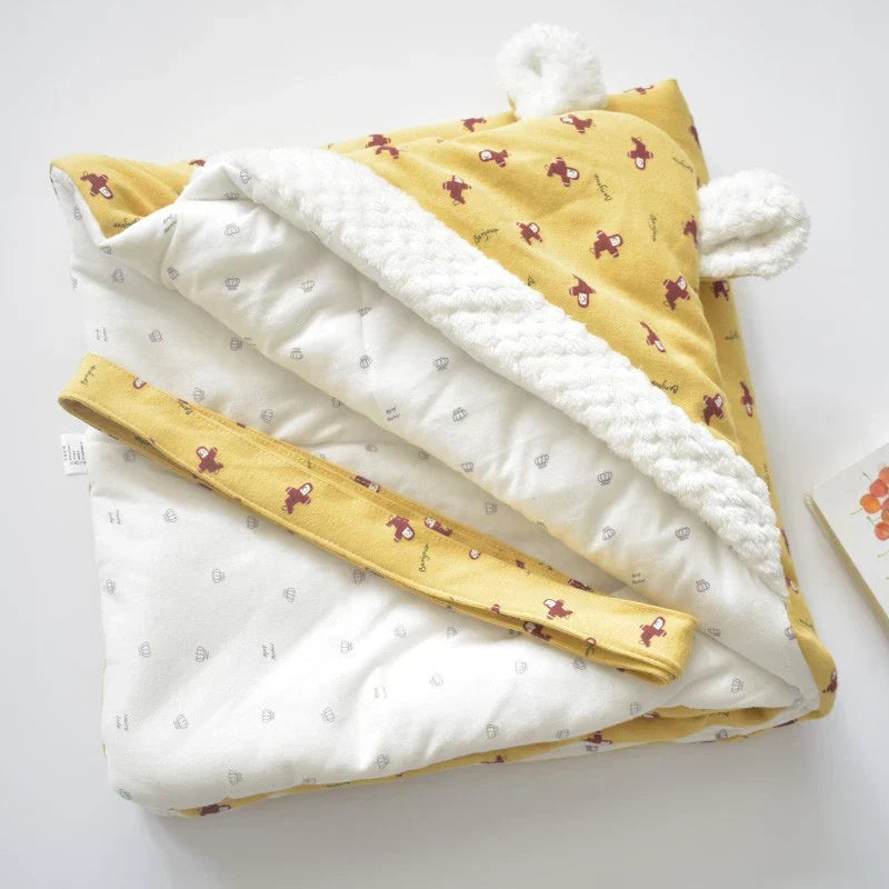 Cozy Infant Sleeper Blanket with Hood and Plush Inside