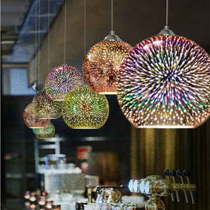 Beautiful Colored Glass Hanging Light Fixture