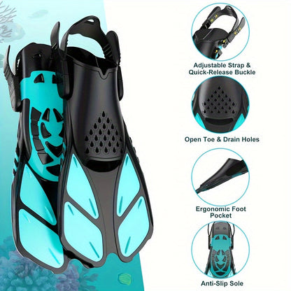 Compact Unisex Snorkel Fins for Travel