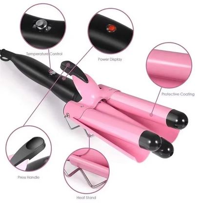 Ceramic 3 Barrel Curling Iron for Beautiful Waves