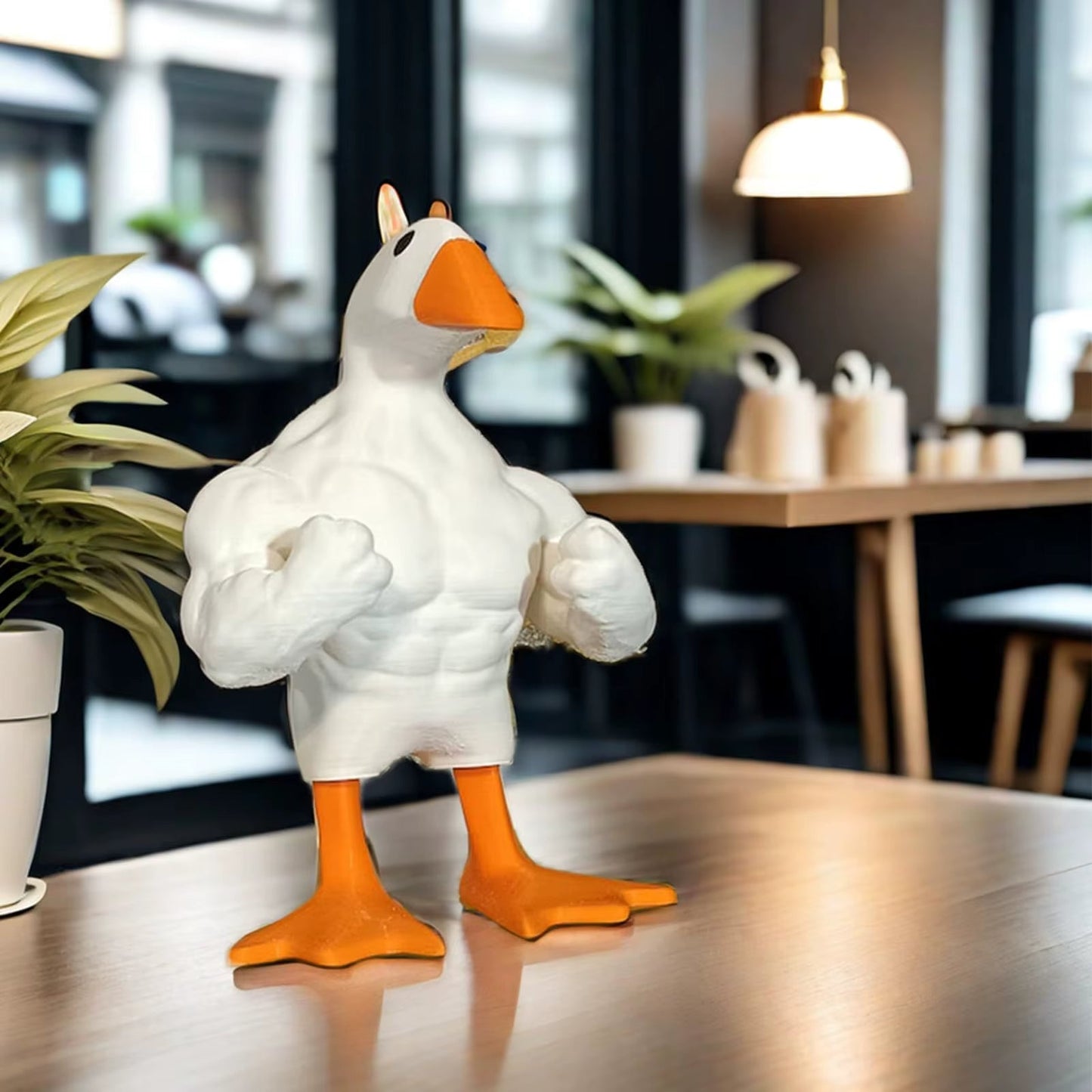 Funny Tough Goose Garden Statue