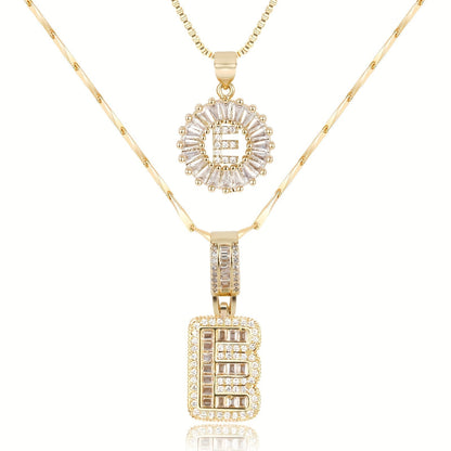 Fine 14k Gold Initial Diamond Pendant Necklace