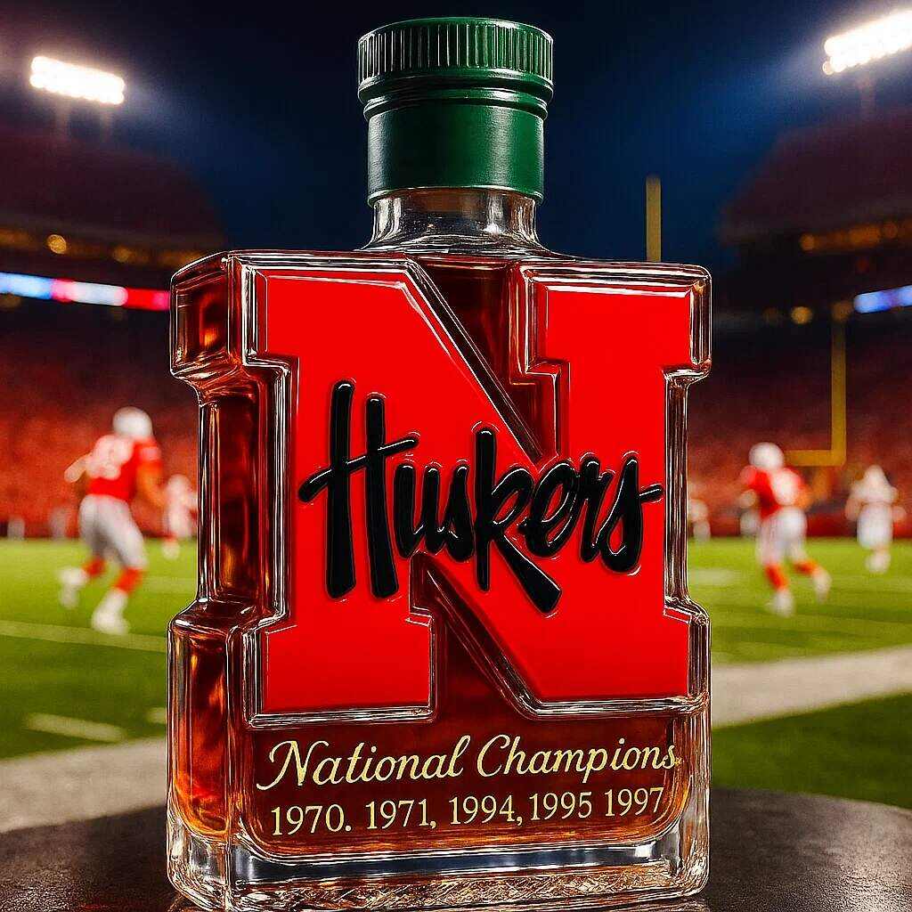 Official Nebraska Cornhuskers Champions Whiskey Decanter