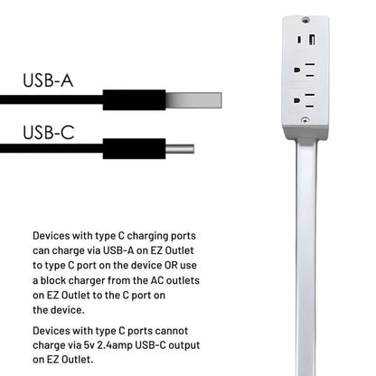 Compact USB Power Strip with Rotating Plug Outlet