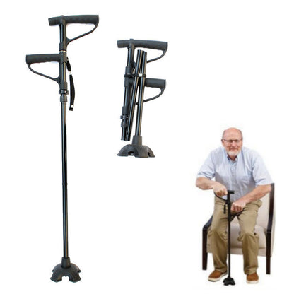 Portable Collapsible Walking Cane with LED Light