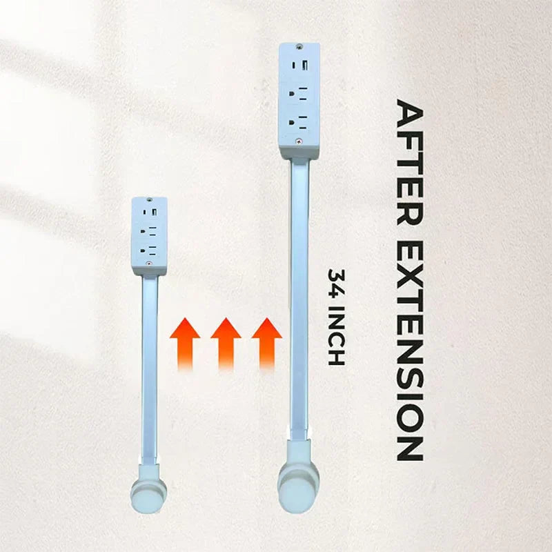 Compact USB Power Strip with Rotating Plug Outlet - Luxicro