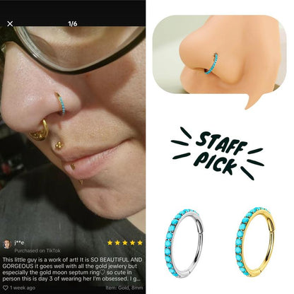 Sparkly Silver Hinged Nose Stud - Luxicro