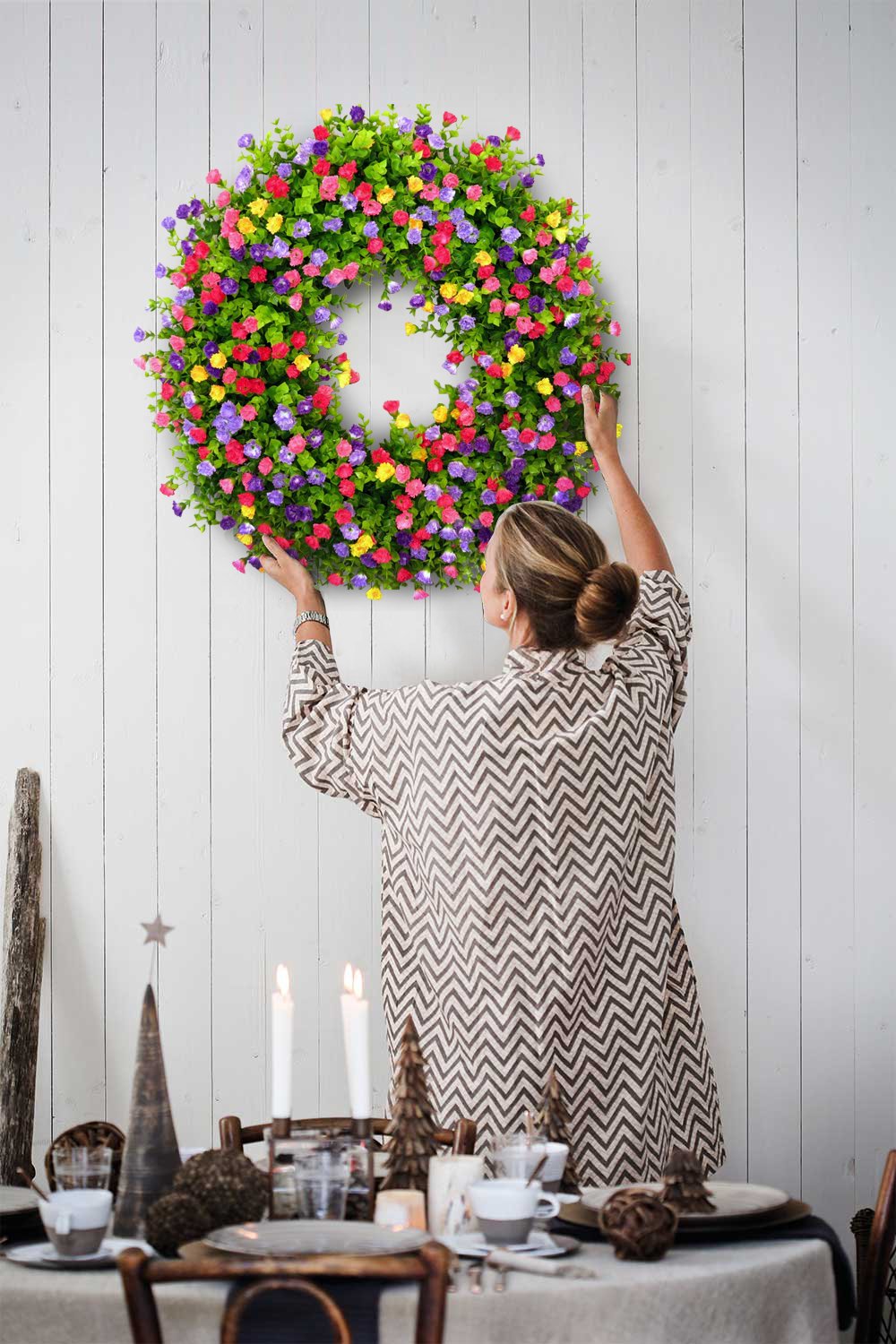 Beautiful Floral Spring Door Wreath