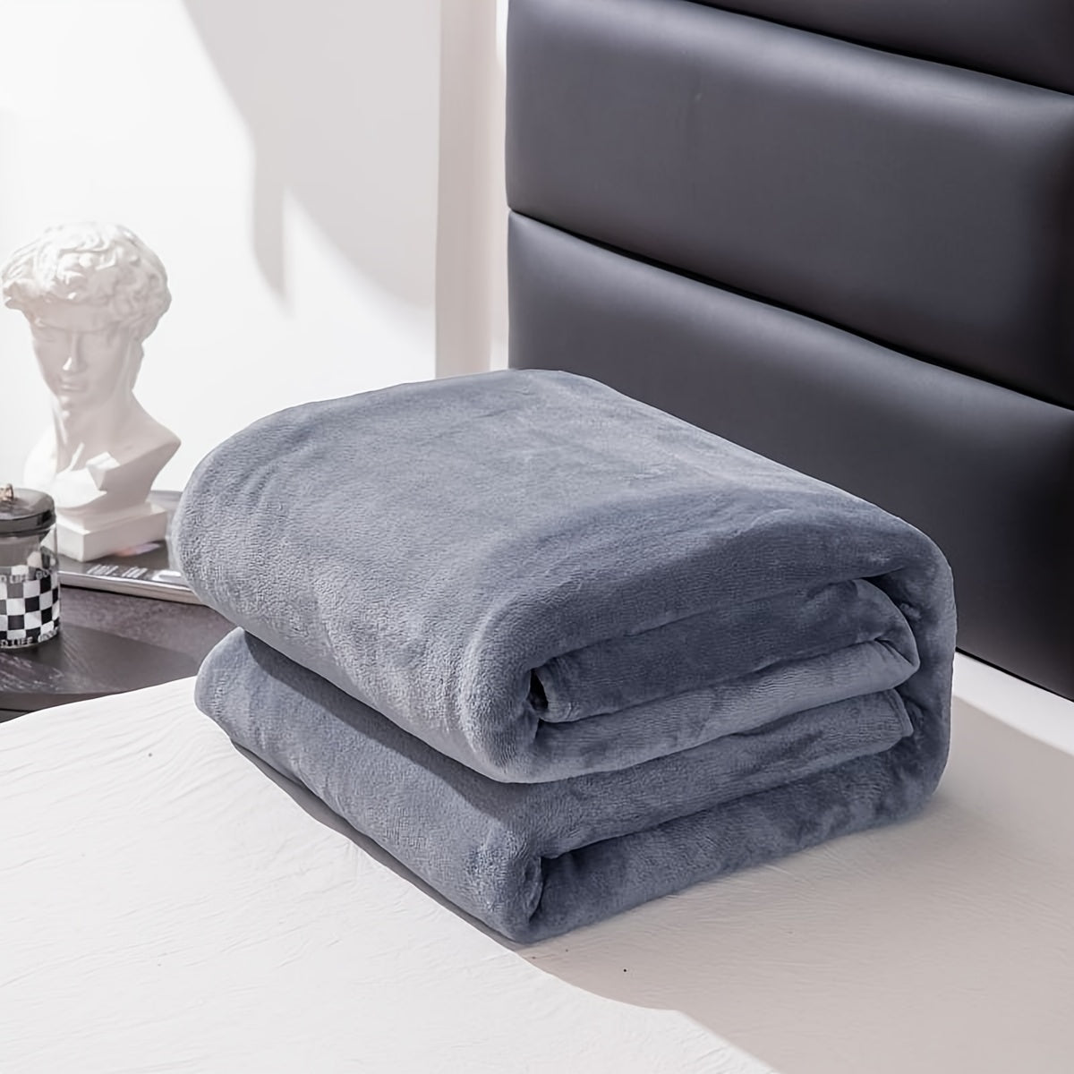 Cozy Light Grey Fuzzy Blanket