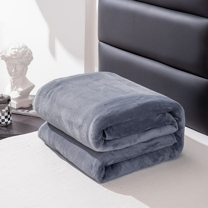 Cozy Light Grey Fuzzy Blanket