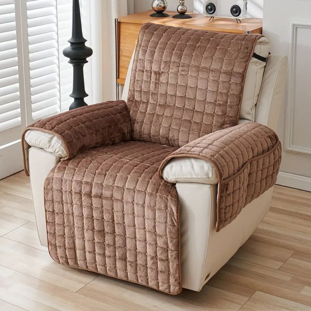 Plush Patterned Couch Cover