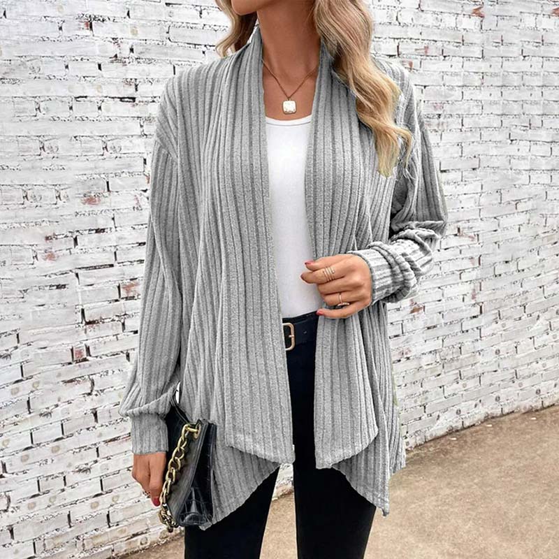 Cozy Oversized Ladies Knit Cardigan - Textured Fit