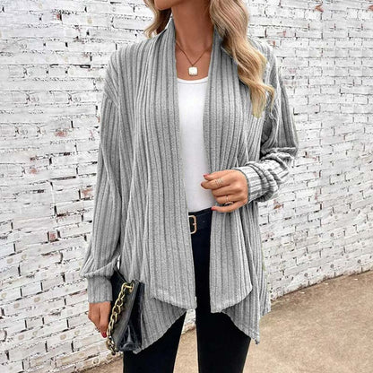 Cozy Oversized Ladies Knit Cardigan - Textured Fit