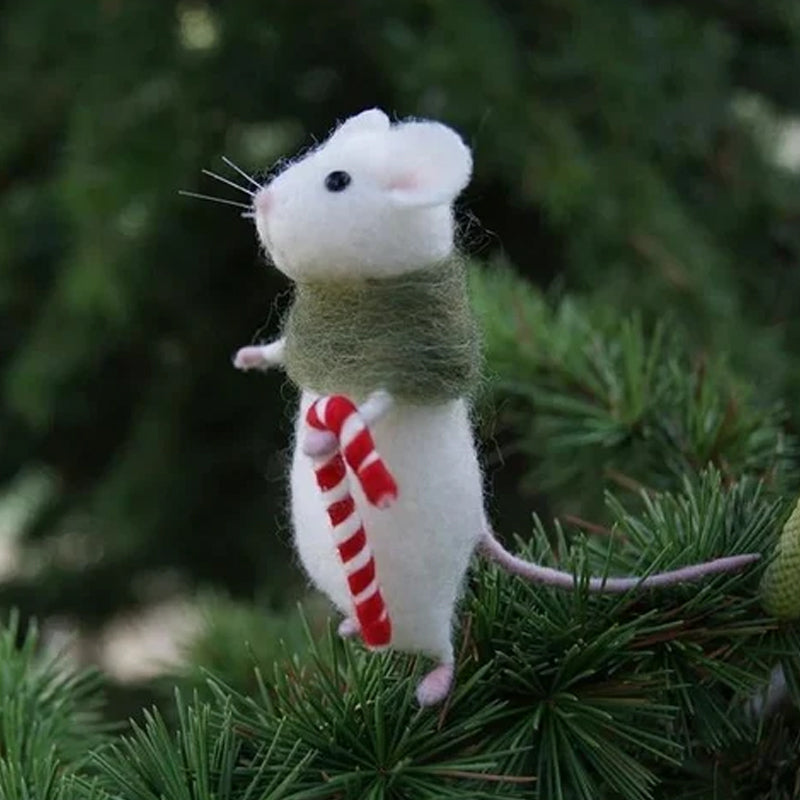 Fun Felt Holiday Mouse Ornament