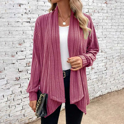 Cozy Oversized Ladies Knit Cardigan - Textured Fit