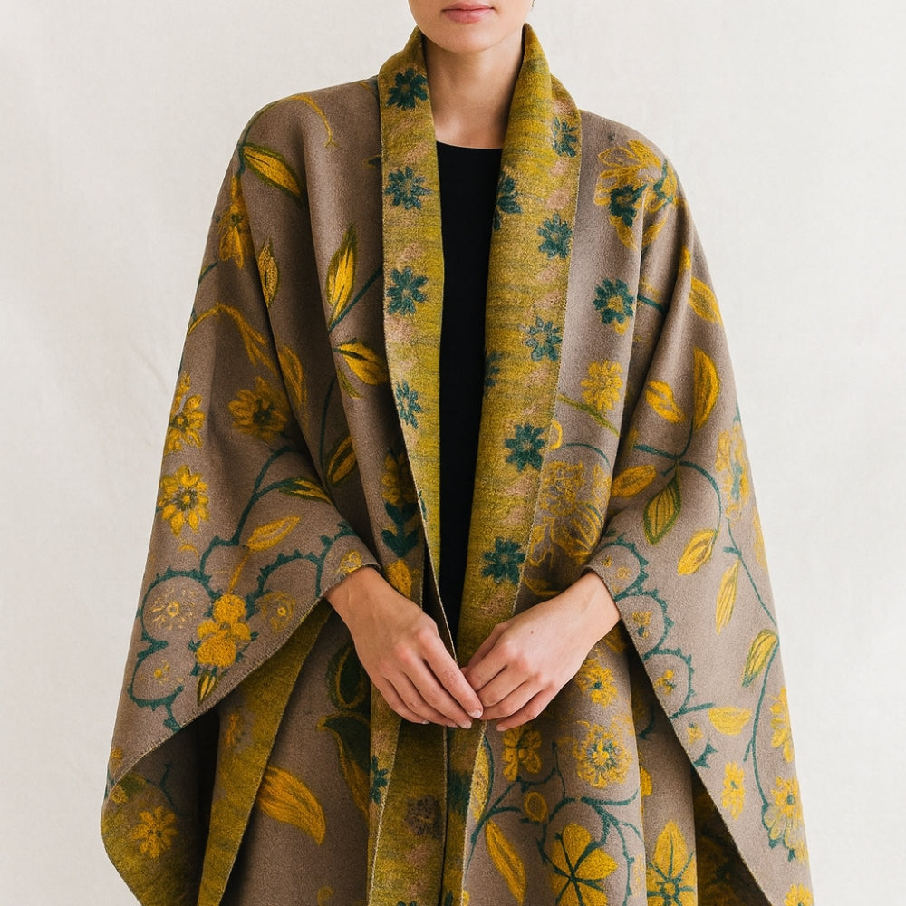 Plush Reversible Flower Winter Scarf Wrap - Luxicro